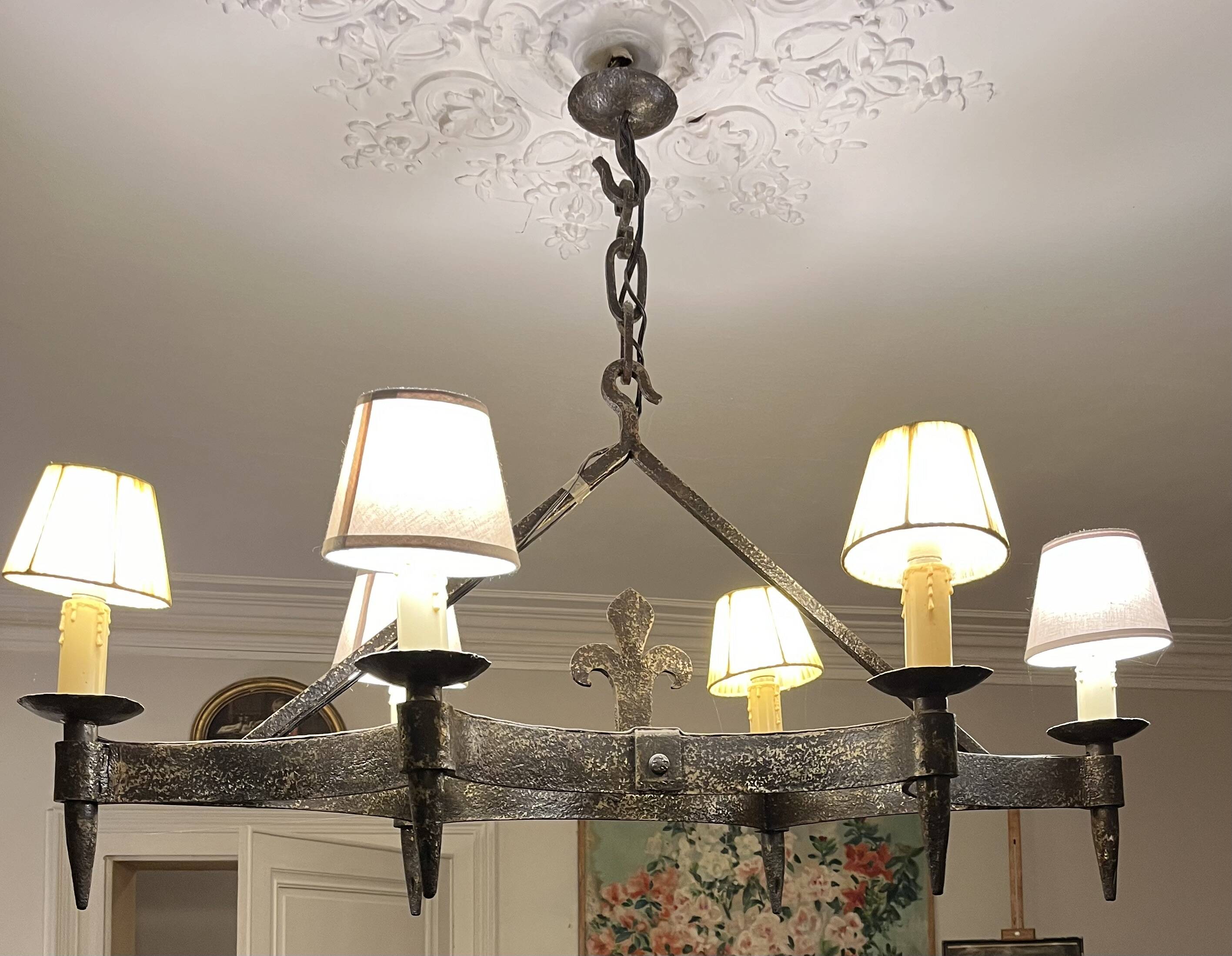 Brutalist style chandelier
