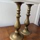 2 large brass candle holders
