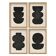 Collection of 4 black abstract paintings signed Eawy.