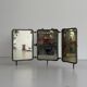 Art Deco 3 Nickel-plated glass covers Table or wall mirror, 1940s, Italy