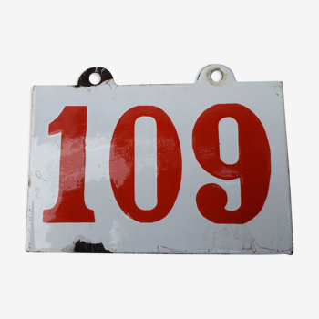 enamel plate number 109