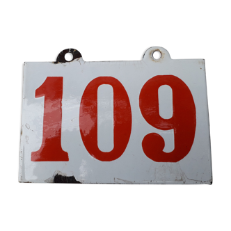 enamel plate number 109