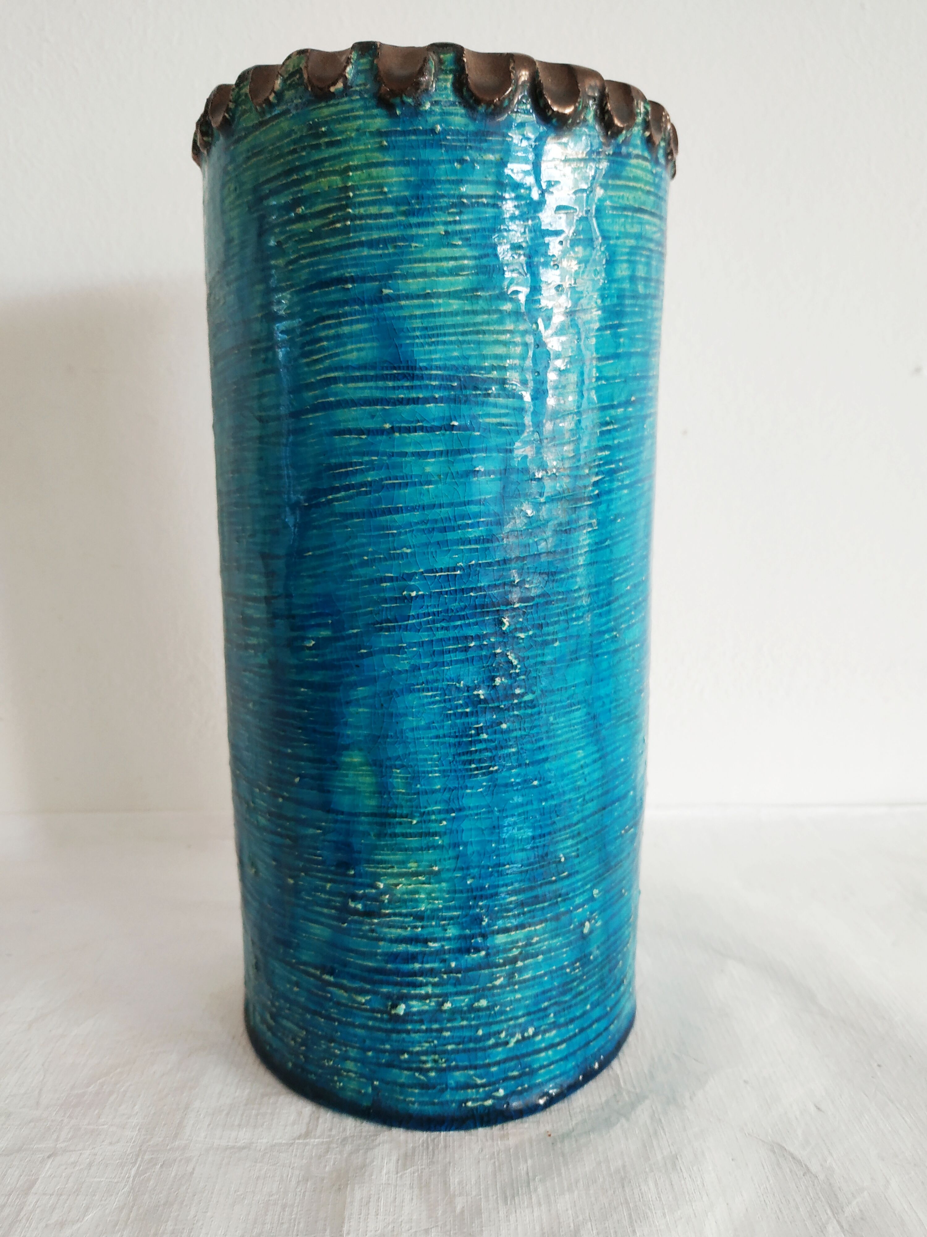 Triki's blue glaze roller vase