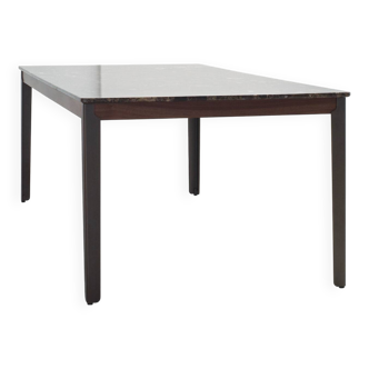 Contemporary HUG dining table by Arflex (marble/metal/oak)