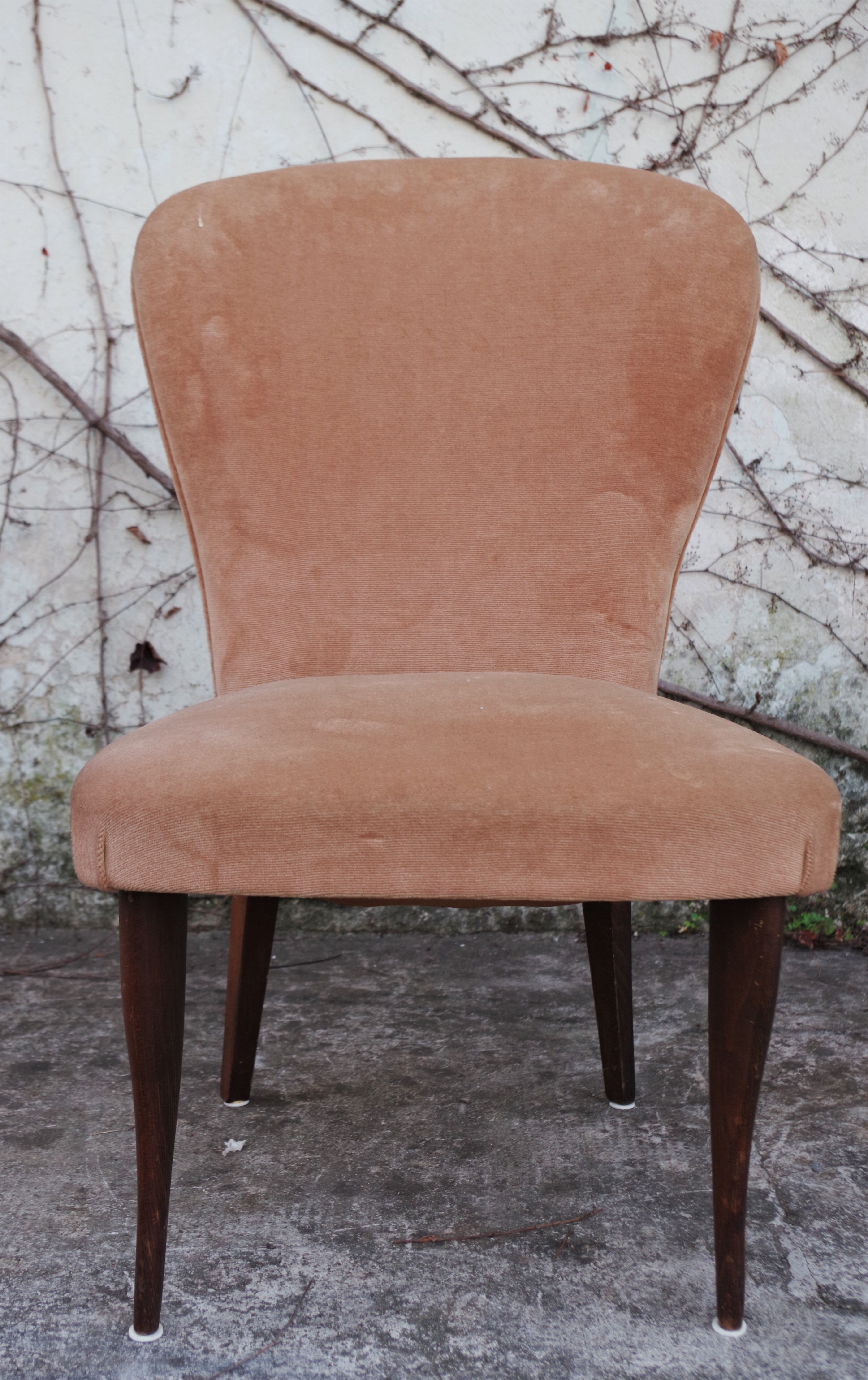 Velvet armchairs, 1950s, set of 2