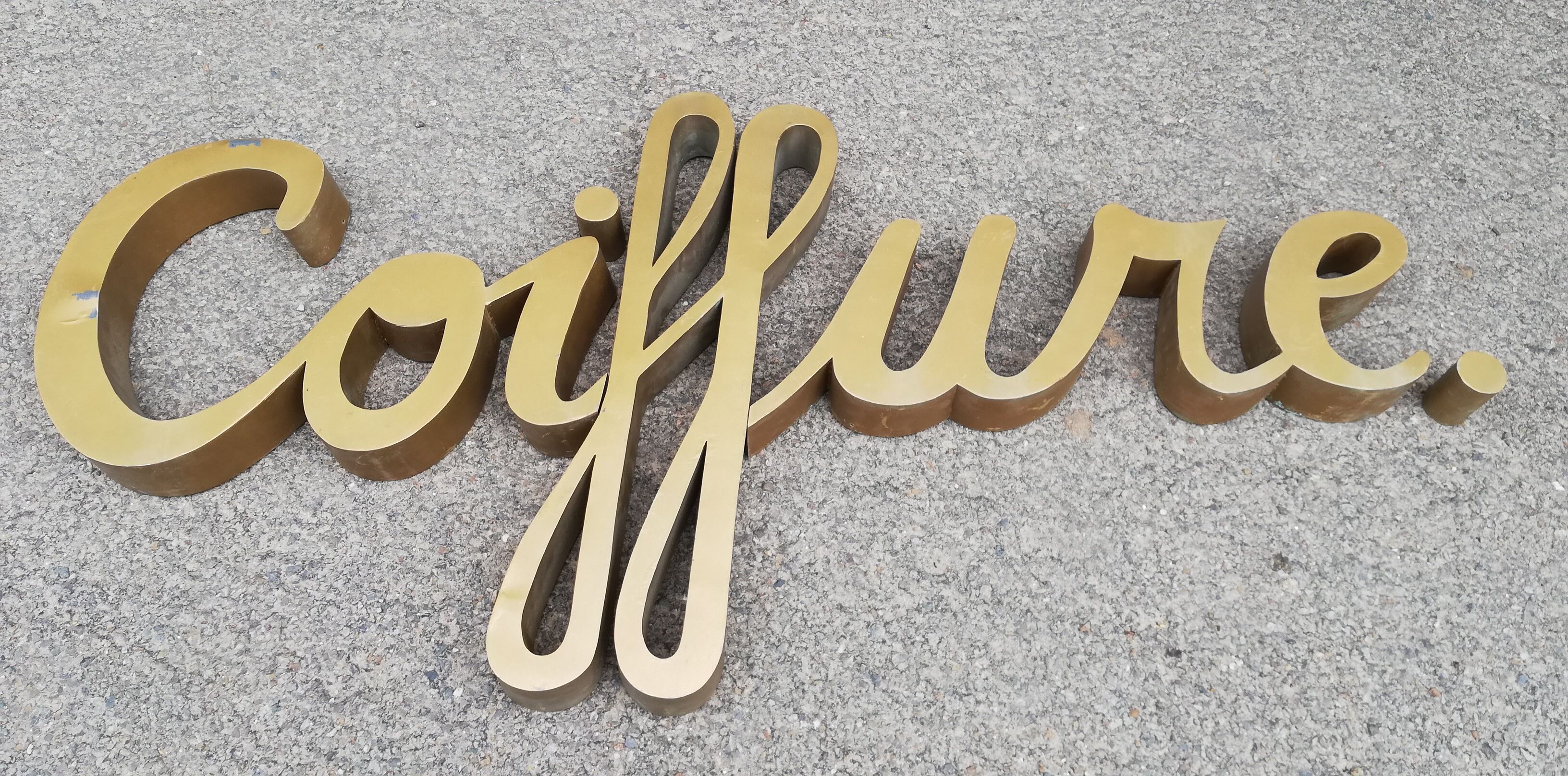 Zinc lettering "hairstyle" 1950