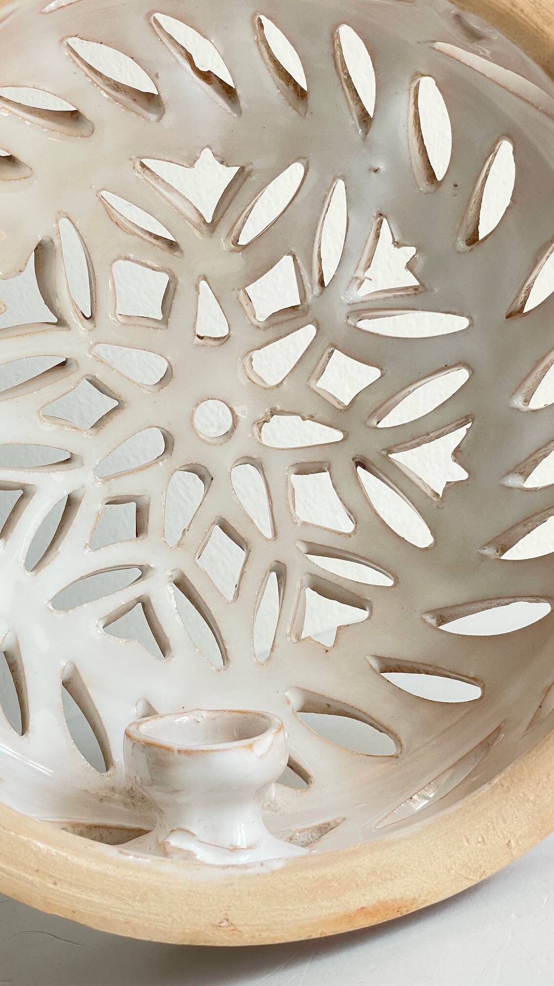 Handcrafted ceramic wall light blue centre