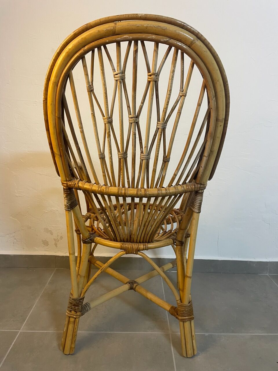 Set of 4 rattan armchairs from the 60s Italian