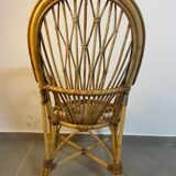 Set of 4 rattan armchairs from the 60s Italian