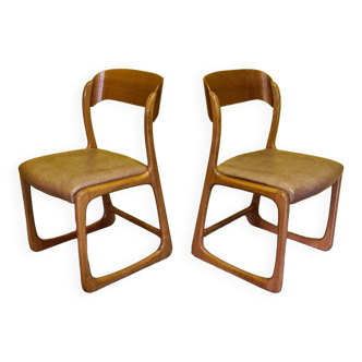 Ensemble de 2 chaises de salle à manger Emile & Walter Baumann, 1960