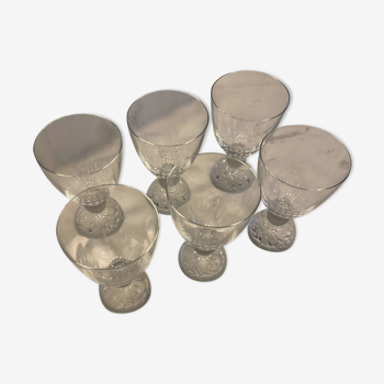 Lot de 6 verres à pied en cristal - petit modèle - JG Durand