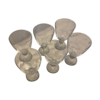 Lot de 6 verres à pied en cristal - petit modèle - JG Durand