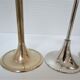 Five gold brass candlesticks and chrome brass vintage scandinavian design