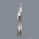 Chrome metal and glass floor lamp, 1970s