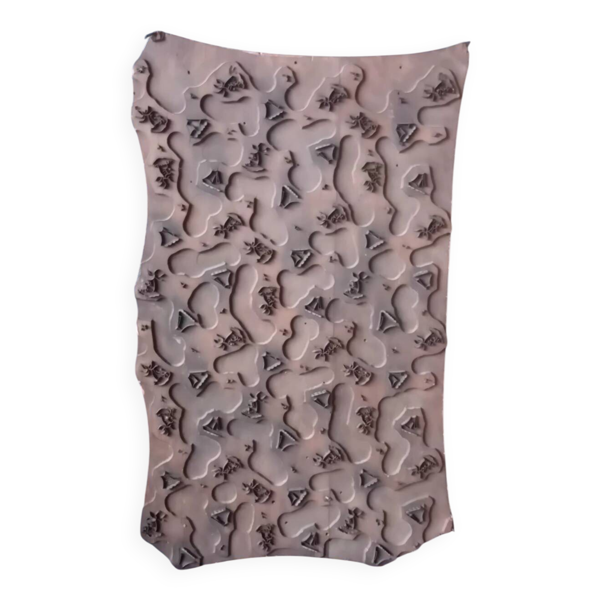 Block of old fabric printing