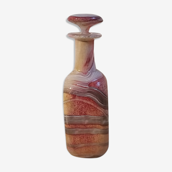 Murano's hand-blown glass carafe multilayered with its cap. 1960/1970.