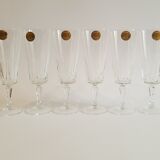 Set of 6 Cristal d'Arques 16cl Versailles vintage champagne flutes