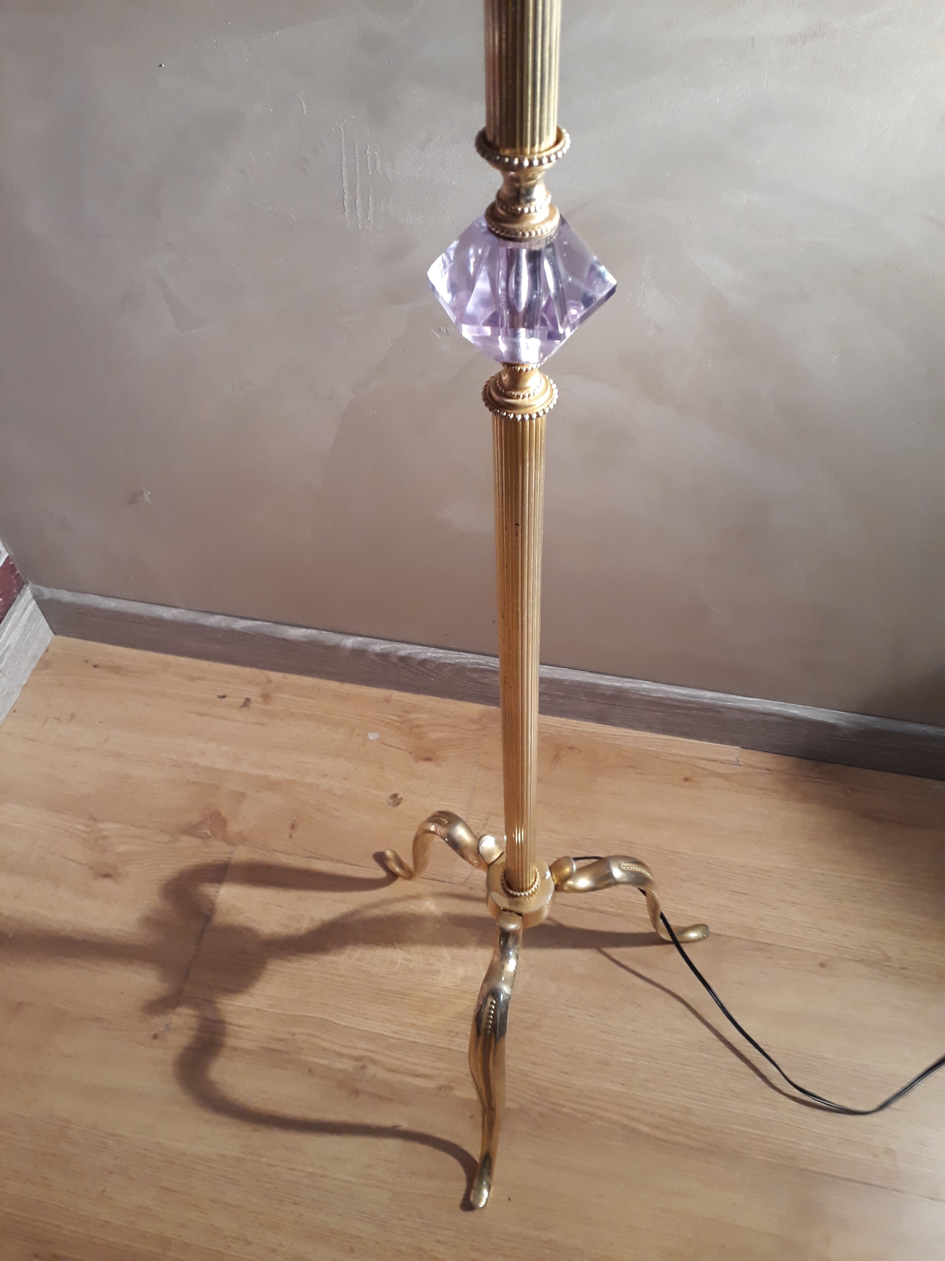 lamp foot chrome gold 1970 classic 163cm abajour41cm electricity redone has nine with koun koun in deco purple very youg beautiful effect chrome light pictages possible shipment