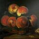 Tableau HST "Nature morte aux pêches" L. DesGuin 1907