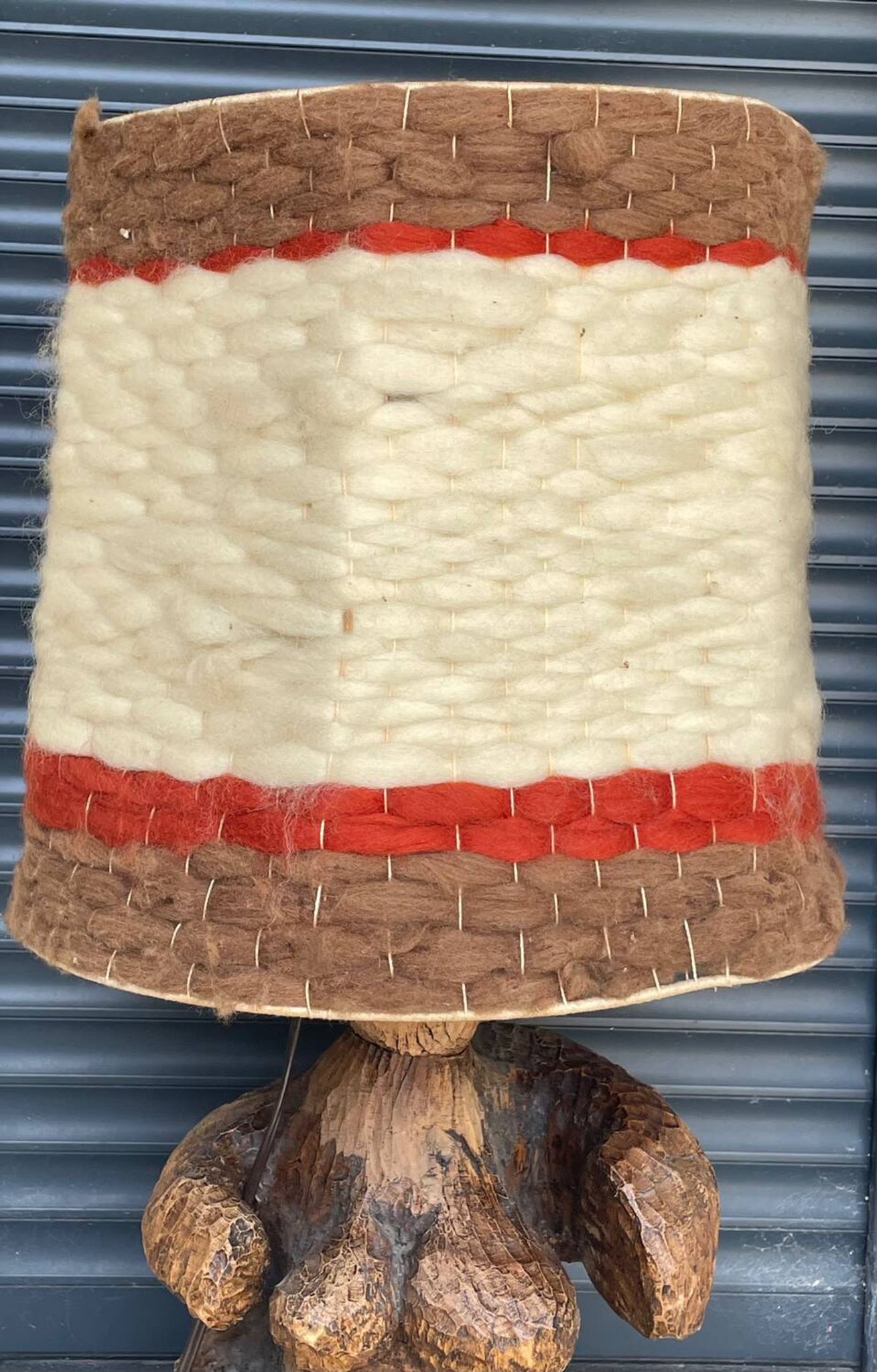 Vintage 70's wool lampshade
