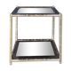 House lancel vintage. side table double trays, in gilded brass bamboo way. tbe