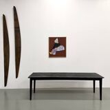 Large 1950s Farm Table in Burnt Wood (Shou Sugi Ban) – L245 cm