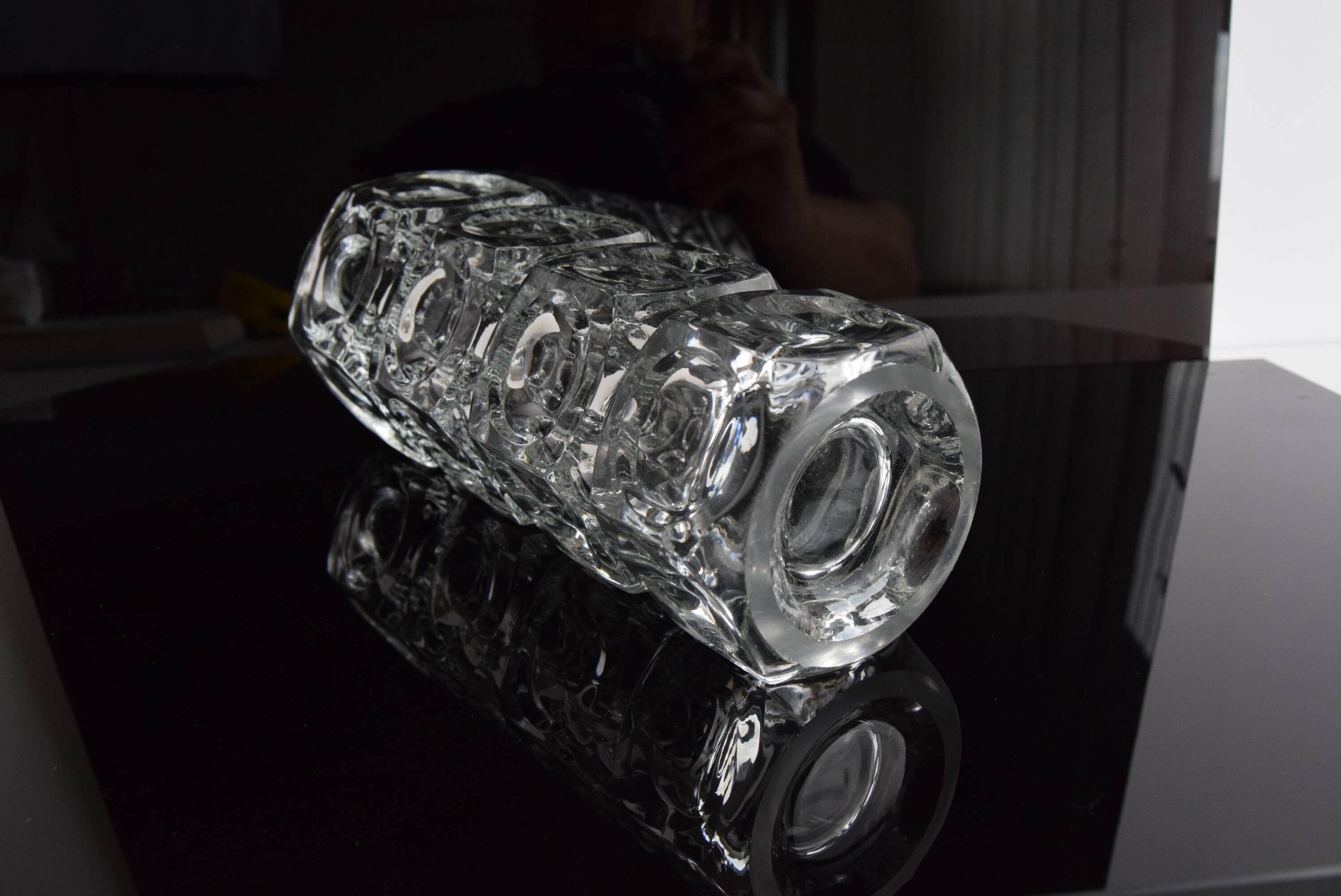 Vintage Glass Vase by František Pečeny for Heřmanova Huť, Czechoslovakia, 1960's.