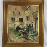 Vintage painting "The Auction"