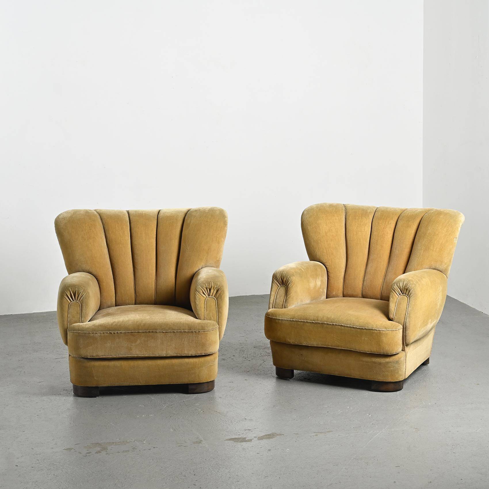 Pair of Danish Art Deco armchairs, 1940s