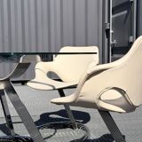 Dining Room Set Scimitar Boris Tabacoff MMM 1970 | Glass and Chrome