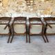 Set of 4 Scandinavian chairs teak and black skai 60s