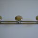 Wall coat rack with 3 chrome metal hooks, vintage 80s.