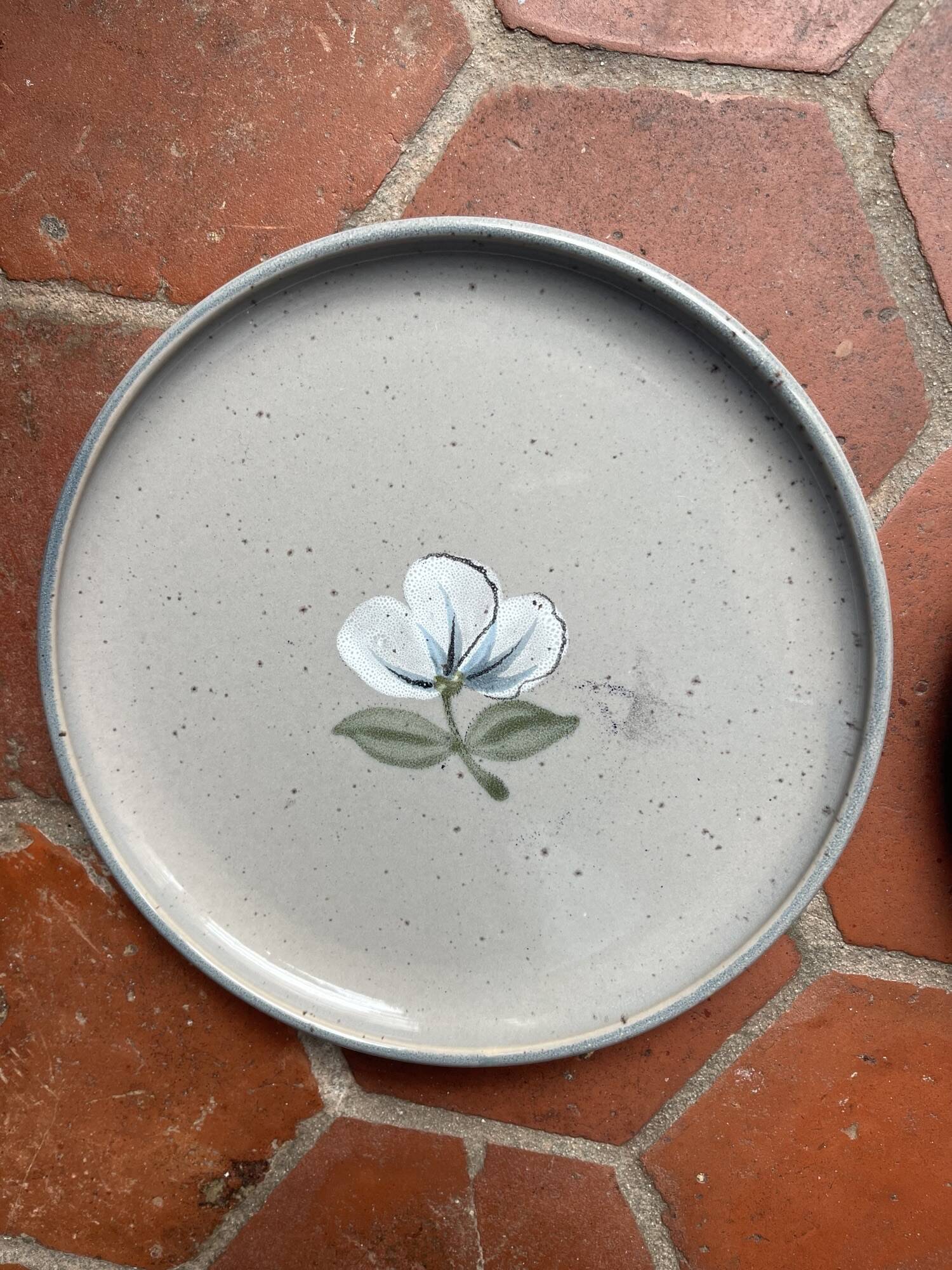 2 grandes assiettes bleues années 70