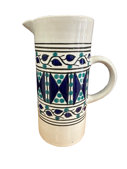 Handcrafted ceramic pitcher from Fes