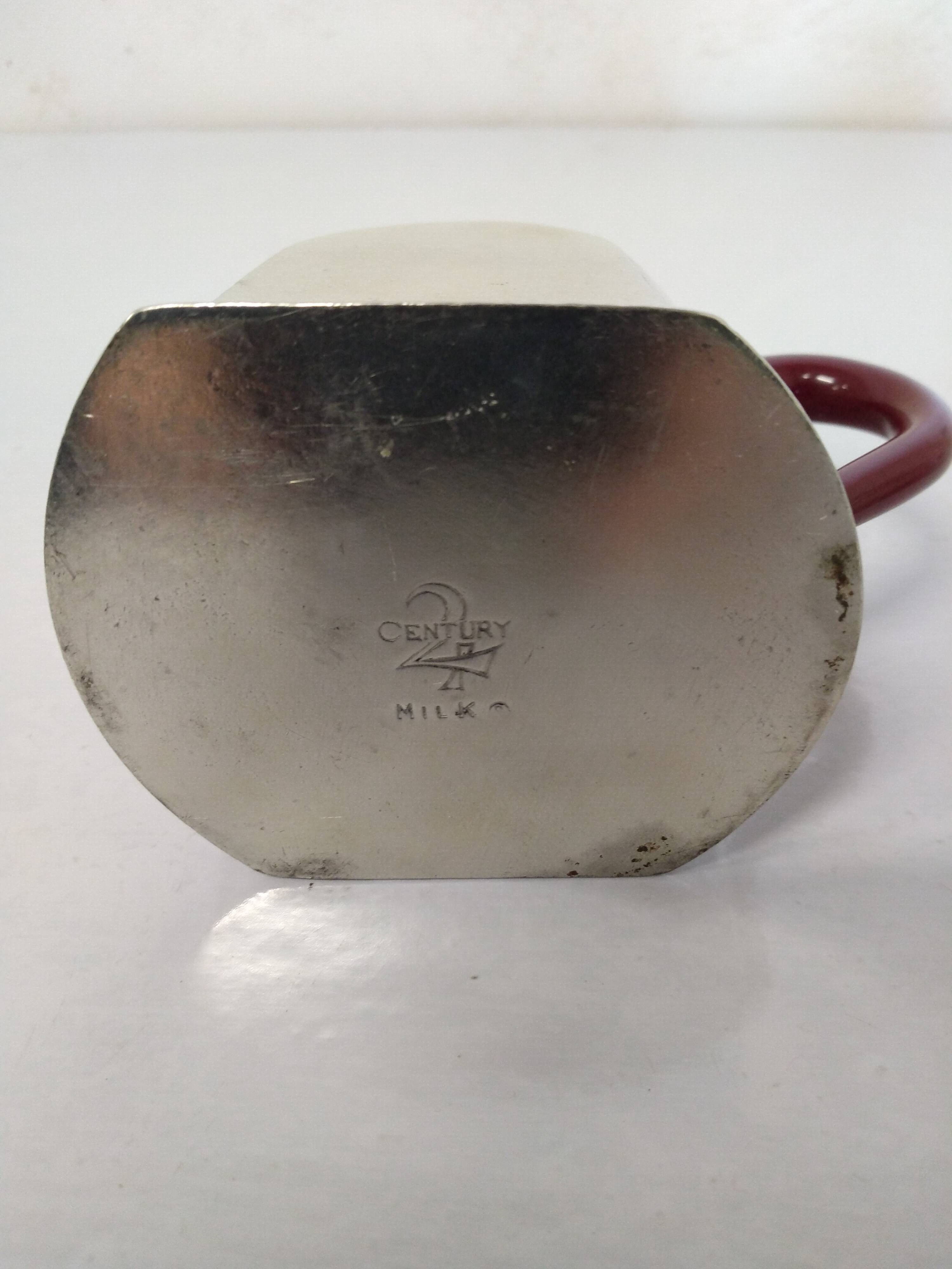 Cosi Tabellini Century 24 Pewter And Red Bakelite Tea And Coffee Service