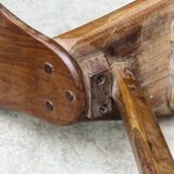 Pair of brutalist chairs in raw wood