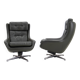 Ensemble de deux fauteuils à bascule pivotants en cuir du milieu du siècle, Peem, Finlande, 1970