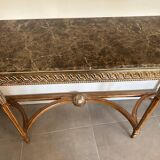 Marble and gilded wood console table