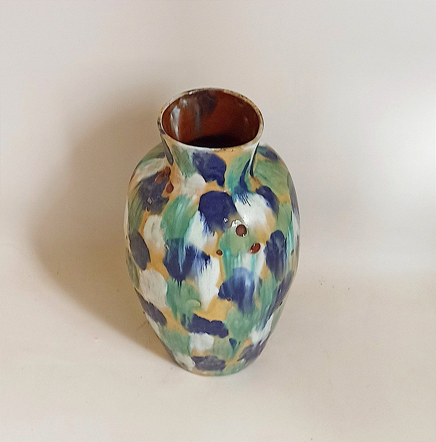 Glazed terracotta floor vase