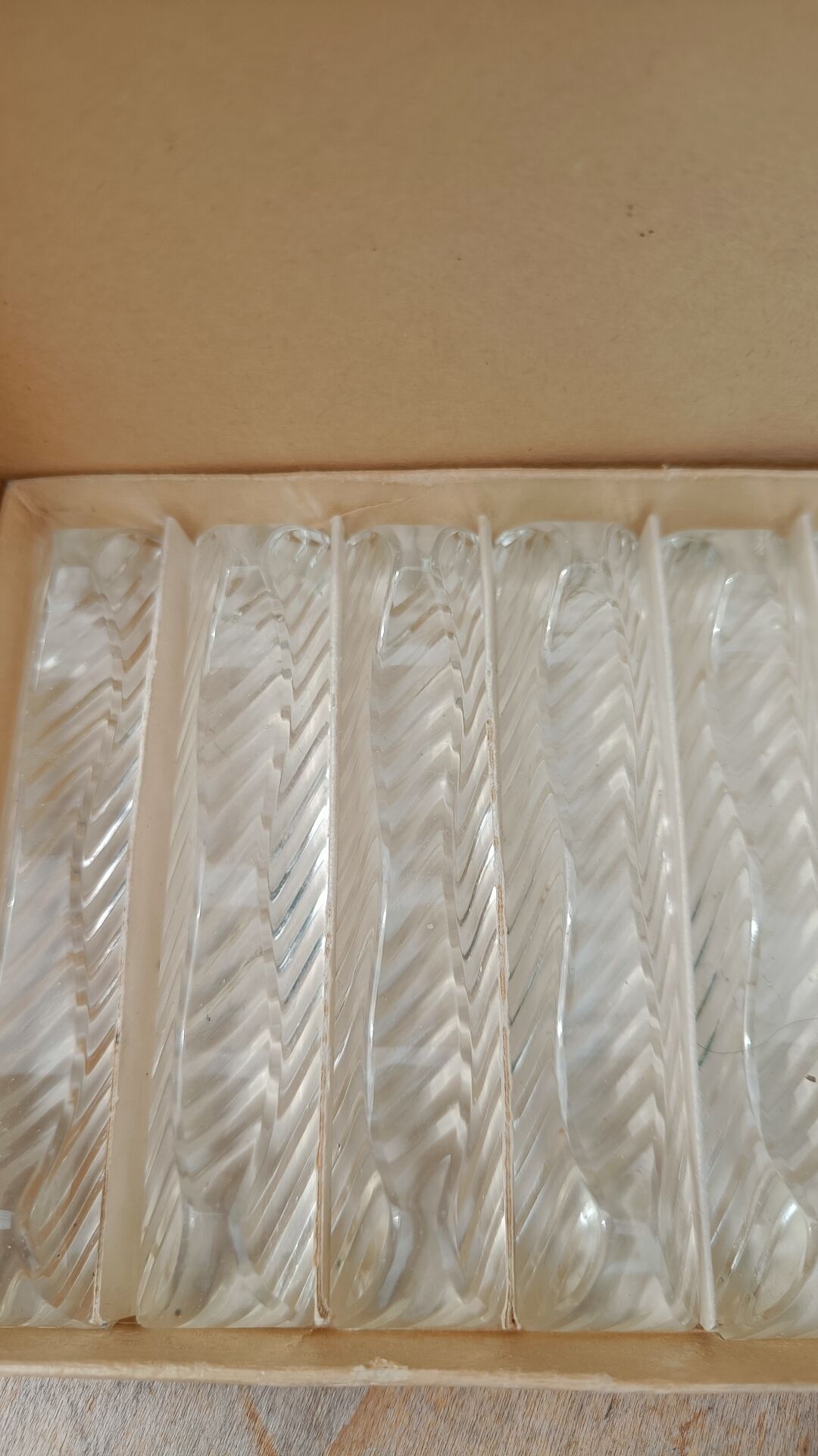 Lot de 12 porte-couteaux doubles vintage en cristal avec boîte