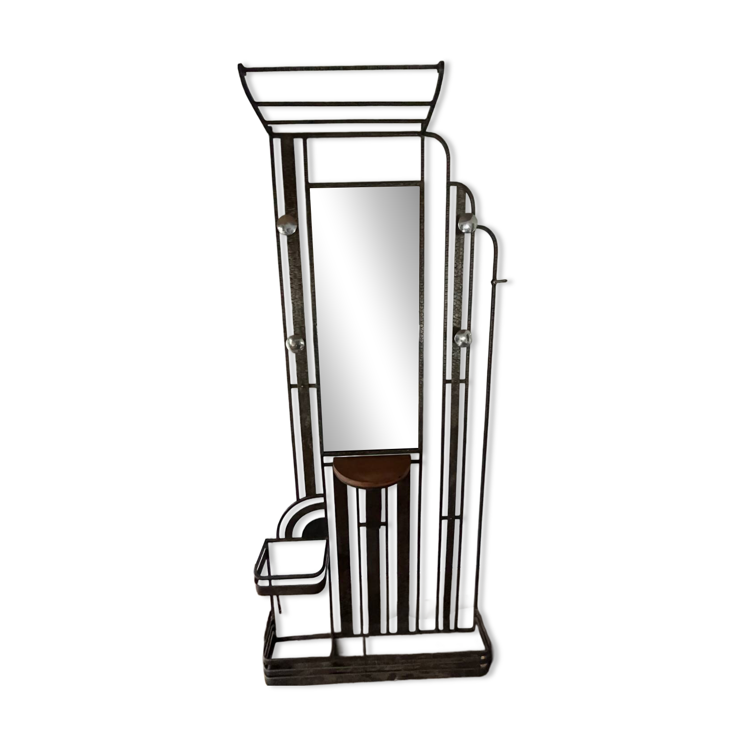 Wrought iron coat rack for the entrance