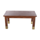 Table basse rectangulaire Harrison Van Horn raffia et laiton, 1970