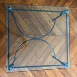 Iron coffee table forge on glass