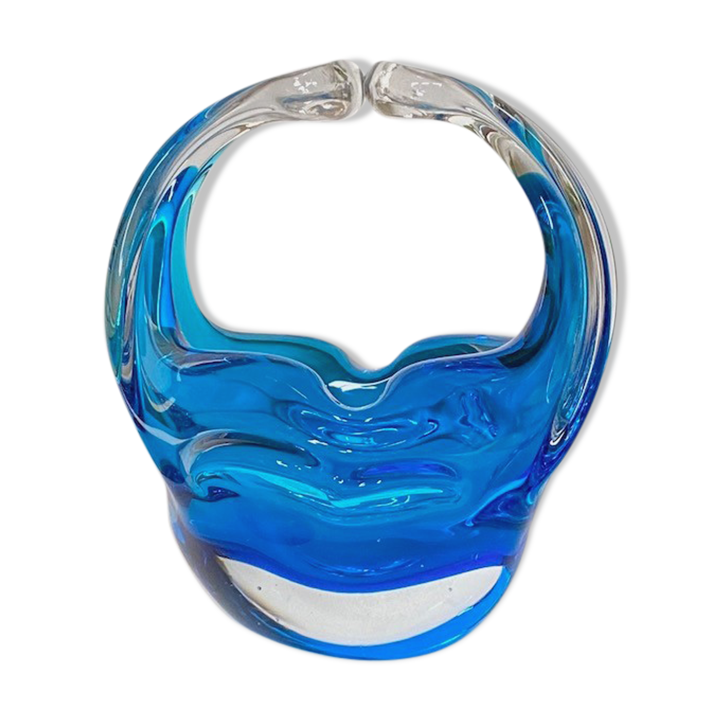 Clear and blue Murano bowl