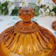 Molded amber glass drageoir