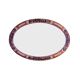 Ancien miroir ovale biseauté en bois sculpté - 69 cm