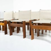 Set of 12 Monk dining chairs by Afra & Tobia Scarpa for Molteni, 1970s.