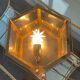 Vintage ceiling lamp in brass and smoked glass