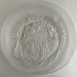 3 Glass plates decorated with fruit in relief