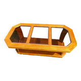 Vintage glass and wood coffee table